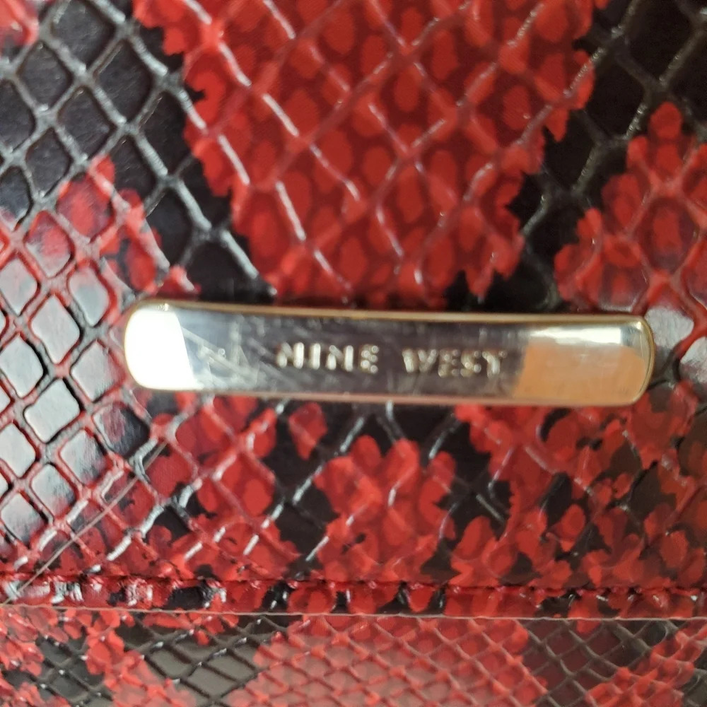 Nine West Red Python Pattern Shoulder Bag - Picture 2 of 13